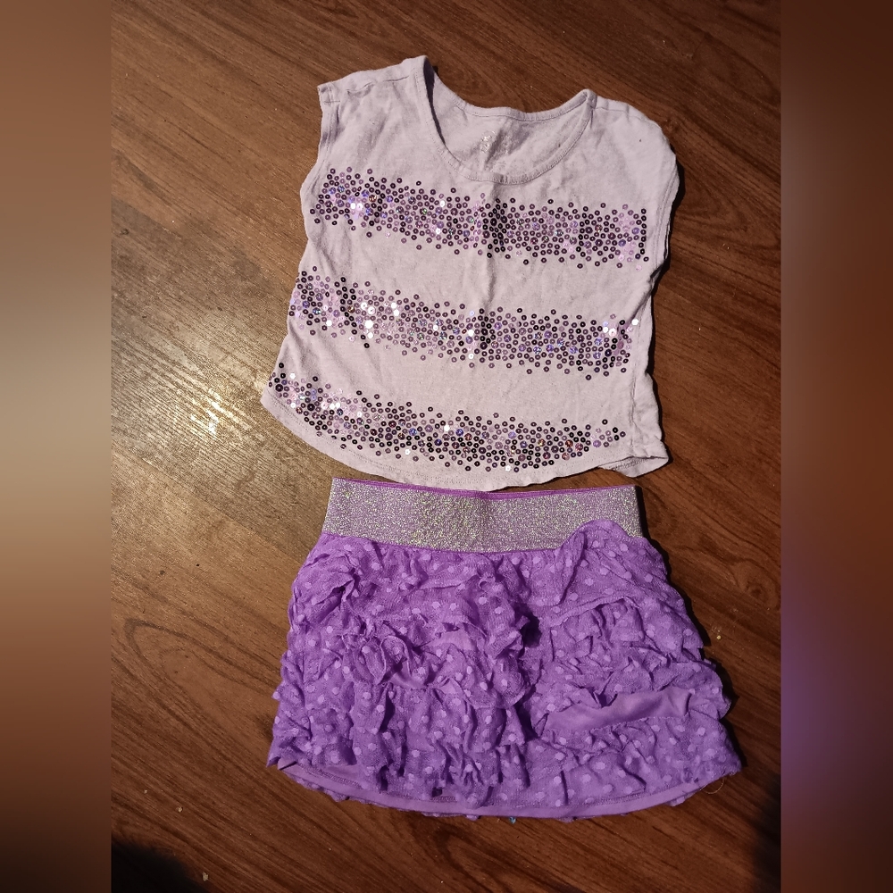 Justice Girls top and skirt size 8
